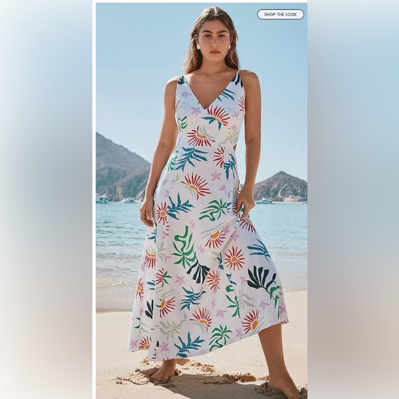 LOFT Beach NWT Cutout Midi Pocket Dress Size 12 - Picture 4 of 7